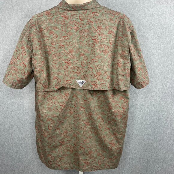 Columbia PFG Shirt Mens L All Over Fish Print Performance Fishing Vented Trout - Picture 5 of 13